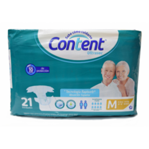 Pañal Content Ultrasec Talla M X 21 Unidades - Content