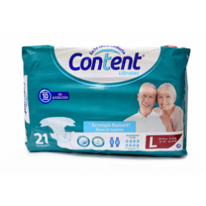 Pañales Content Ultrasec Talla L X 21 Unidades - Content