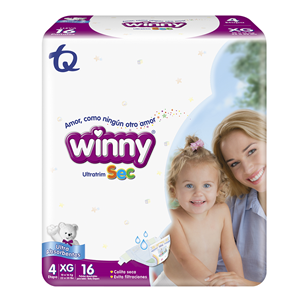 Pañal Winny Ultratrim Sec Xg Etapa 4 X 16 Unidades - Winny