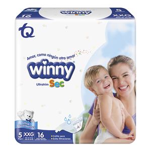 Pañal Winny Ultratrim Sec Xxg Etapa 5 X 16 Unidades - Winny