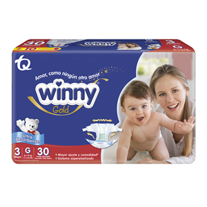 Pañal Winny Ultratrim Gold Etapa 3 G X 30 Unidades (gratis Toallitas Avena X 10 Undades) - Winny