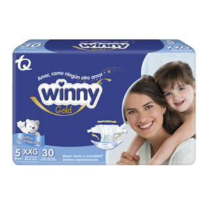 Pañal Winny Ultratrim Gold Xxg Etapa 5 X 30 Unidades - Winny