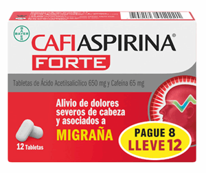 Cafiaspirina Forte 650/65 Mg Caja Pague 8 Lleve 12 Tabletas - Sin Asignar