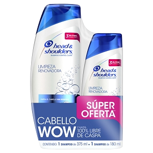 Shampoo Head And Shoulders Limpieza Renovadora Frasco X 375 Ml + Shampoo X 180 Ml (precio Especial) - Head And Shoulders