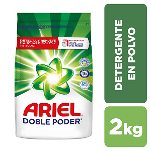 Ariel Doble Poder Detergente Polvo Bolsa X 2 Kg - Ariel