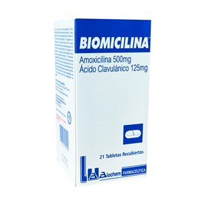 Biomicilina 500/125 Mg Frasco X 21 Tabletas Recubiertas - Biomicilina