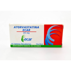 Atorvastatina Ecar 20 Mg Caja X 10 Tabletas Recubiertas - Atorvastatina  Ecar
