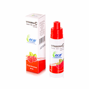 Vitamina C Gotas Ecar 100 Mg / Ml Sabor Frambuesa Frasco X 30 Ml - Ecar