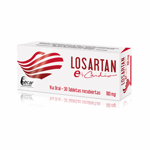Losartan Ecar 100 Mg Caja X 30 Tabletas Recubiertas - Sin Asignar