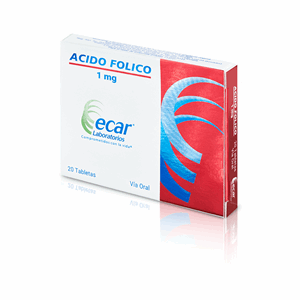 Acido Folico Ecar 1 Mg Caja X 20 Tabletas - Sin Asignar