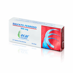 Sulfato Ferroso Ecar 300 Mg Caja X 20 Tabletas Recubiertas - Sin Asignar