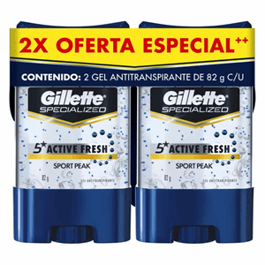 Gillette Des Specialized 5 Active Fresh Sport Peak Gel Antit 2 X 82 Gr Ofe Espe - Sin Asignar