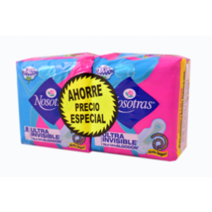 Toallas Higiénicas Nosotras Ultra Invisible Ajuste Seguro Tela 2 X 8 Unidades (precio Especial)  - Nosotras