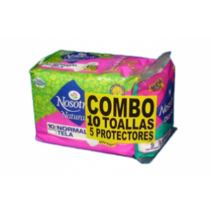 Toallas Higienicas Nosotras Natural Normal Pack X 10 Toallas Combo Gratis 5 Protectores Diarios Larg - Nosotras
