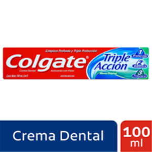 Crema Dental Colgate Triple Accion Menta Original Tubo X 100 Ml - Colgate