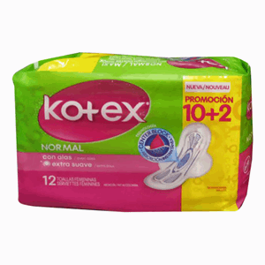 Toallas Higienicas Kotex Normal Con Alas Tela Pague 10 Lleve 12 Unidades - Kotex