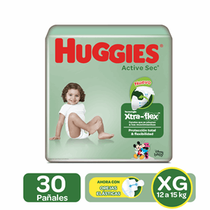Pañal Huggies Active Sec Xg Etapa 4 X 30 Unidades - Huggies