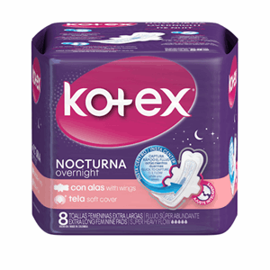Toallas Higiénicas Kotex Nocturna Con Alas Tela X 8 Toallas (precio Especial) - Kotex
