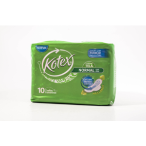 Toallas Higienicas Kotex Normal Alas Tela X 10 Unidades - Kotex
