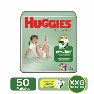 Pañal Huggies Active Sec Estapa 5 Xxg X 50 Unidades - Huggies