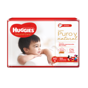 Pañal Huggies Natural Care Xg Etapa 4 Xg X 50 Unidades Unisex - Huggies