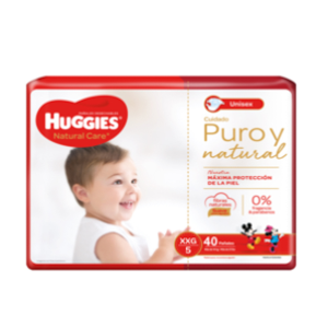 Pañal Huggies Natural Care Xxg Etapa 5 X 40 Unidades Unisex  - Huggies