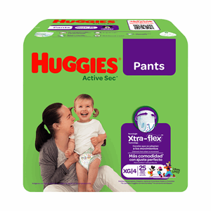 Huggies Active Sec Pants Pañal Xg Etapa 4 X 25 Unds Xtra-flex - Sin Asignar
