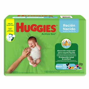 Huggies Active Sec Recien Nacido Pañal P Etapa 0 X 25 Unds Protec Total & Confo - Sin Asignar