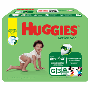 Pañal Huggies Active Sec G Etapa 3 Xtra Flex X 25 Unidades - Huggies