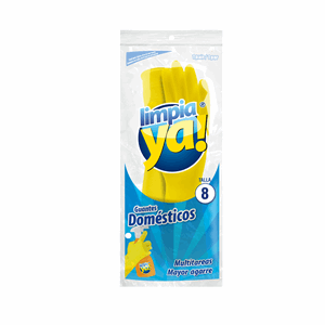 Guantes Domesticos Limpia Ya Amarillo #8 Par - Sin Asignar