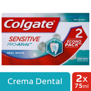 Crema Dental Colgate Sensitive Pro Alivio Real White Econopack 2 X 75 Ml  - Colgate
