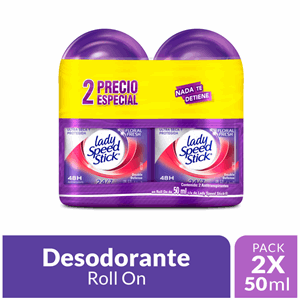 Desodorante Lady Speed Stick Floral Fresh Roll-on 2 X 50 Ml (econopack) - Lady Speed Stick