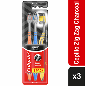 Colgate Cep Zig Zag Adulto Charcoal Medio 3 Pack - Sin Asignar