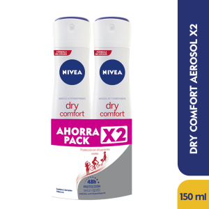 Desodorante Nivea Deo Dry Comfort Aerosol 2 X 150 Ml Econo Pack - Nivea