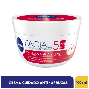 Crema Facial Nivea Cuidado Anti Arrugas 5 En 1 Pote X 100 Ml - Nivea