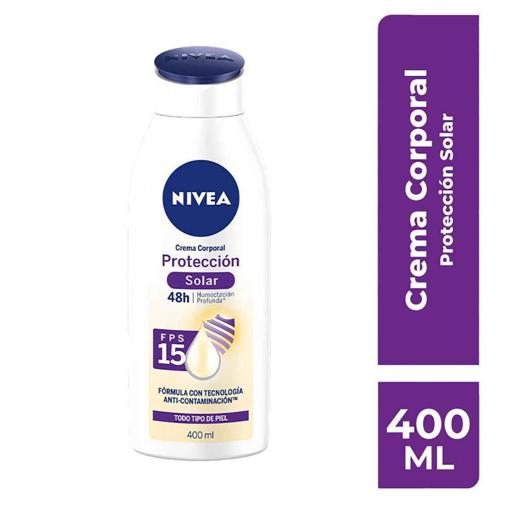 Crema Corporal Nivea Body Proteccion Solar Fps 15 Todo Tipo De Piel Frasco X 400 Ml - Nivea