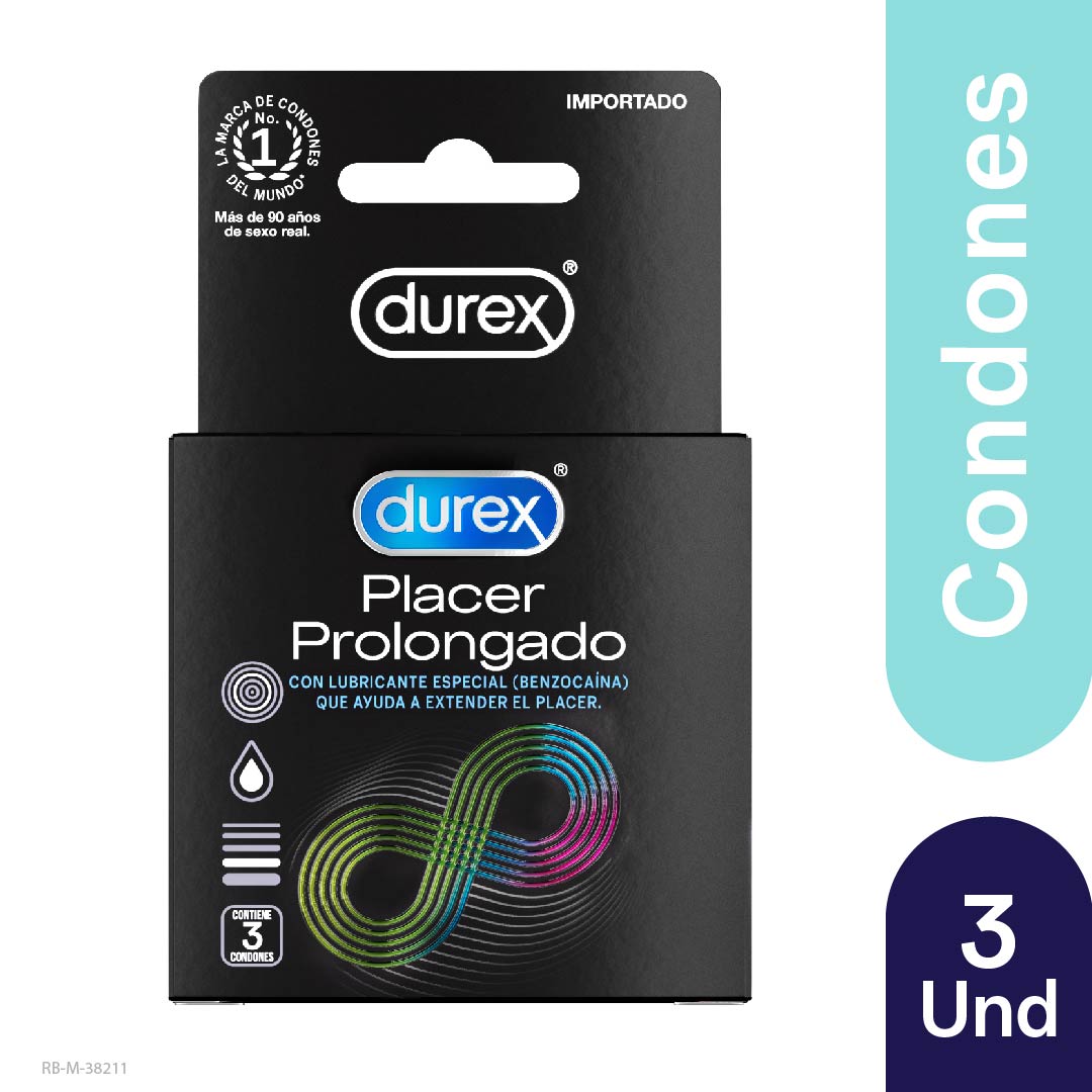 Condon Durex Placer Prolongado Caja X 3 Unidades - Durex