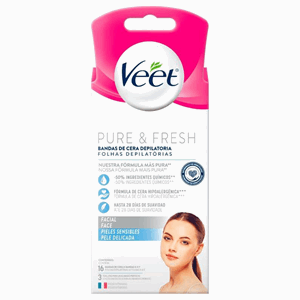 Veet Bandas De Cera Depilatoria Facial Pieles Sensibles Caja X 16 Unds - Sin Asignar