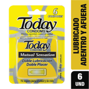 Condones Today Mutual Sensation Caja X 6 Unidades - Today