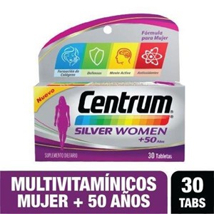 Centrum Silver Women   50 Años Frasco X 30 Tabletas Suplemento Dietario - Centrum