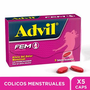 Advil Fem 400/65 Mg Caja X 5 Tabletas Recubiertas - Sin Asignar