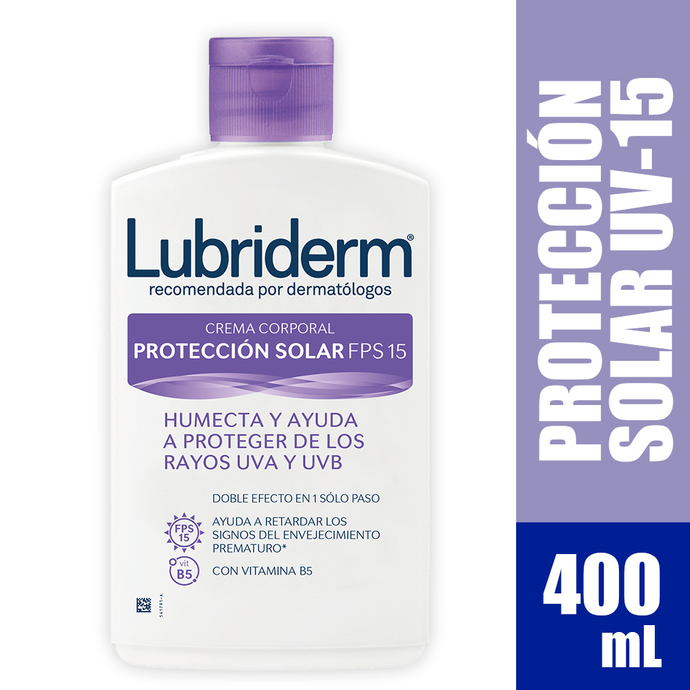 Crema Corporal Lubriderm Protección Solar Spf 15 Frasco X 400 Ml - Lubriderm
