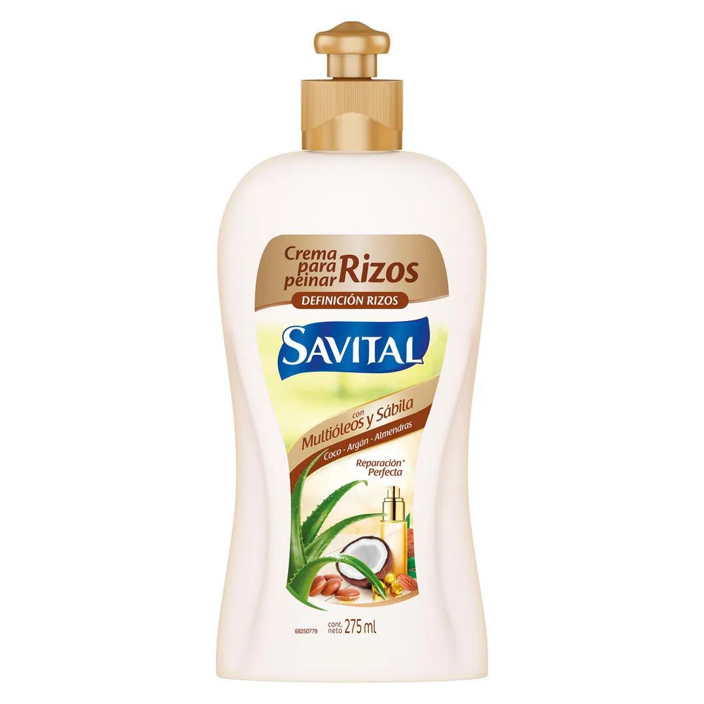 Crema De Peinar Savital Multioleos Y Sabila Rizos X 275 Ml - Savital