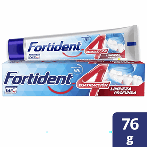 Crema Dental Fortident 4 Accion Limpieza Profunda Tubo X 76 G - Fortident