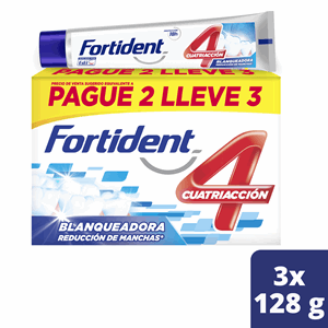 Crema Dental Fortident 4 Accion Limpieza Profunda Tubo X 128 G (pague 2 Lleve 3) - Fortident