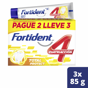 Crema Dental Fortident 4 Accion Total Protect Tubo X 128 G (pague 2 Lleve 3) - Fortident