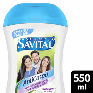 Shampoo Savital Anticaspa Extracto Te Verde Seda Liquida Y Sabila X 550 Ml - Savital