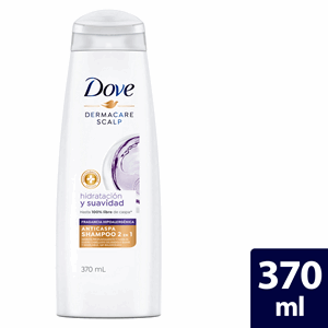 Dove Shampoo 2 En 1 Anticaspa Hidratacion Y Suavidad X 370 Ml - Sin Asignar