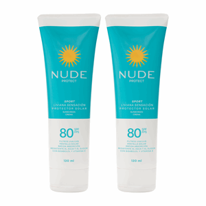 Nude Protect Protector Solar Sport Liviana Sensacion Cre Spf 80 Tubo 2 X120 Ml - Sin Asignar