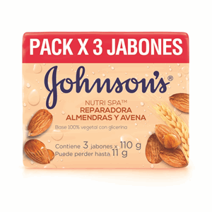 Jabon Johnson Adulto Nutri Spa Reparadora Almendras Y Avena 3 X 110 G (precio Especial) - Johnsons